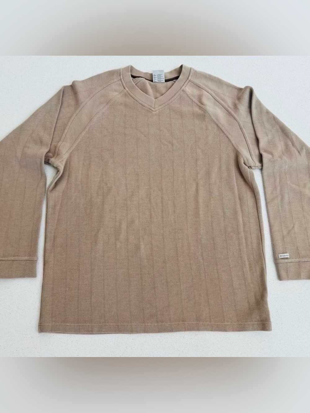 Columbia XCO Men’s XXL Brown Ribbed V-Neck Pullover Shirt